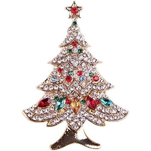 image:imageChristmas Brooch Pins Crystal Christmas Tree Snowflake Jingle Bell Reindeer Enamel Brooches Holiday Party Gift for Women8