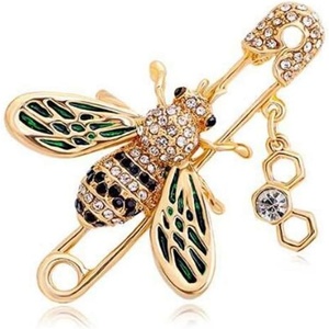 image:imageCute Bee Brooch  Yellow Gold Crystal Enamel Insect Brooch  Scarf Dress Collar Decorative Jewelry Accessory Gift