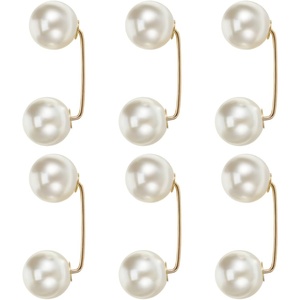 image:imageHealifty 6 Pcs Faux Pearl Brooch Pins Safety Clothing Fasteners for Women