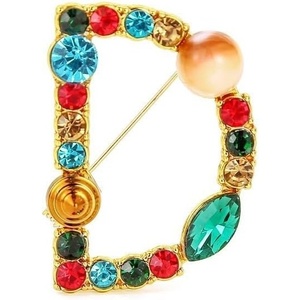 image:imageInitial Brooch Pins AZ 26 Letters Brooches For Women Colorful Enamel Alphabet Pin Pearl Crystal Lapel PinNew Initial Brooches D