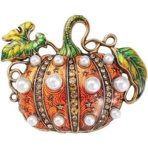 image:imageMALOYANVE Pumpkin Brooch Pin Halloween Thanksgiving BroochBlack  Pink  Gold