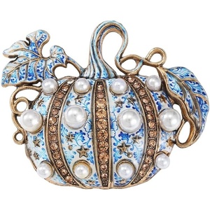 image:imageMALOYANVE Pumpkin Brooch Pin Halloween Thanksgiving BroochPearl Blue