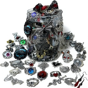 image:imageMystery Jewelry Jar for Women Gothic Witchy Vintage Jewelry Gift SetGoth Boho Mixed Punk Everyday NecklacesEarrings RingsBraceletsBanglesUnique Alternative Fashion Romantic Cute Present for HerGothic Punk