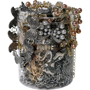 image:imageMystery Jewelry Jar for Women Gothic Witchy Vintage Jewelry Gift SetGoth Boho Mixed Punk Everyday NecklacesEarrings RingsBraceletsBanglesUnique Alternative Fashion Romantic Cute Present for HerGold Slive