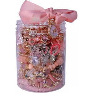 image:imageMystery Jewelry Jar for Women Gothic Witchy Vintage Jewelry Gift SetGoth Boho Mixed Punk Everyday NecklacesEarrings RingsBraceletsBanglesUnique Alternative Fashion Romantic Cute Present for HerBlush Pink