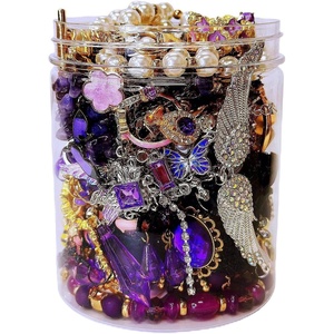 image:imageMystery Jewelry Jar for Women Gothic Witchy Vintage Jewelry Gift SetGoth Boho Mixed Punk Everyday NecklacesEarrings RingsBraceletsBanglesUnique Alternative Fashion Romantic Cute Present for HerPurple