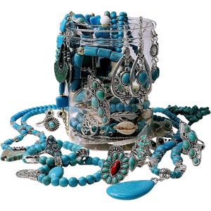image:imageMystery Jewelry Jar for Women Gothic Witchy Vintage Jewelry Gift SetGoth Boho Mixed Punk Everyday NecklacesEarrings RingsBraceletsBanglesUnique Alternative Fashion Romantic Cute Present for HerTurquoise