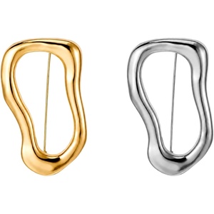 image:imageOuligay 2 PCS GoldSilver Brooch Pins for Women Irregular Metal Brooches