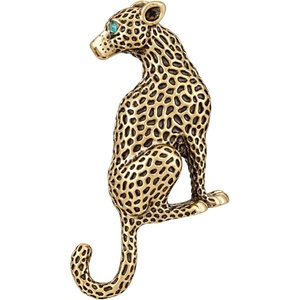 image:imagecobee Vintage Gold Faux Leopard Brooch Pin Gothic Panther Corsage Pin