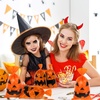 image:imageOutus 150 Pieces Halloween Plastic Candy Bags JackOLantern Pumpkin Bags Goody Tote Bag Party Favor with Handles Party FavorsOrange with Black Accents