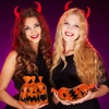 image:imageOutus 150 Pieces Halloween Plastic Candy Bags JackOLantern Pumpkin Bags Goody Tote Bag Party Favor with Handles Party FavorsOrange with Black Accents