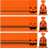 image:imageOutus 150 Pieces Halloween Plastic Candy Bags JackOLantern Pumpkin Bags Goody Tote Bag Party Favor with Handles Party FavorsOrange with Black Accents