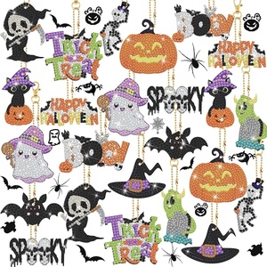 image:imageOutus 24 Pcs Halloween Diamond Painting Art Witch Ghost Keychains DIY KitWitch