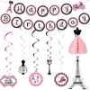 image:imageOutus Paris Birthday Decorations Eiffel Tower Banner Honeycomb Centerpiece
