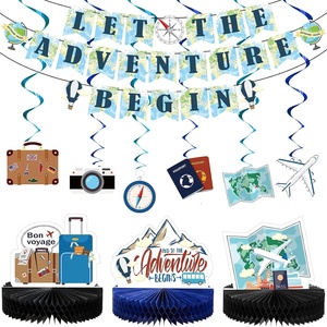 image:imageOutus 16 Pcs Travel Themed Party Decorations Let The Adventure Begin Banner