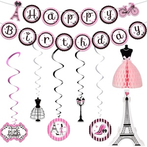 image:imageOutus Paris Birthday Decorations Eiffel Tower Banner Honeycomb Centerpiece