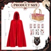 image:imageOutus 10 Pcs Wolf Halloween Costume Set Red Velvet Hooded Outfit