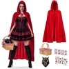 image:imageOutus 10 Pcs Wolf Halloween Costume Set Red Velvet Hooded Outfit
