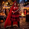 image:imageOutus 10 Pcs Wolf Halloween Costume Set Red Velvet Hooded Outfit