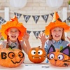 image:imageOutus 124 Pieces Halloween Foam Stickers Eva Halloween Pumpkin Decorating Craft DIY Pumpkin Shape Stickers Kit for Halloween Party Supplies Party Favors