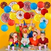image:imageOutus 21 Pcs Carnival Party Decorations Circus Hanging Paper Lanterns FansMulticolor