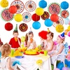 image:imageOutus 21 Pcs Carnival Party Decorations Circus Hanging Paper Lanterns FansMulticolor