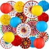 image:imageOutus 21 Pcs Carnival Party Decorations Circus Hanging Paper Lanterns FansMulticolor