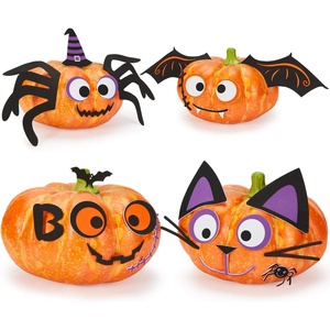 image:imageOutus 124 Pieces Halloween Foam Stickers Eva Halloween Pumpkin Decorating Craft DIY Pumpkin Shape Stickers Kit for Halloween Party Supplies Party Favors