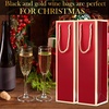 image:imageOutus 100 Pcs Christmas Wine Bottle Gift Bags with Handle White and GoldRed and Gold