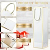 image:imageOutus 100 Pcs Christmas Wine Bottle Gift Bags with Handle White and GoldWhite and Gold