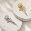 image:image2 Pcs Rose Flower Brooch Pin Set for Women Zinc Alloygold