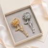 image:image2 Pcs Rose Flower Brooch Pin Set for Women Zinc Alloygold