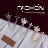 image:image3 Pack Rhinestone Brooch Lapel Pin Chain Set for Women Men