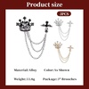 image:image3 Pack Rhinestone Brooch Lapel Pin Chain Set for Women Men