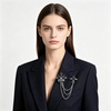 image:image3 Pack Rhinestone Brooch Lapel Pin Chain Set for Women Men