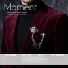 image:image3 Pack Rhinestone Brooch Lapel Pin Chain Set for Women Men