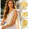 image:image3Pcs Greek Goddess Costume Brooch for Women GoldTone Spiral Brooch Pins Halloween Princess Dress up Accessories Gold Metal Brooches for Greek Roman Costumes Party