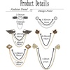 image:image6 Pcs Antique Sweater Shawl Clip Chain Renaissance Style Rose Bowknot Brooch Flowers Wings Heart Cardigan Pin Gold sliver For Woman MenA6PcsHeart