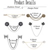 image:image6 Pcs Antique Sweater Shawl Clip Chain Renaissance Style Rose Bowknot Brooch Flowers Wings Heart Cardigan Pin Gold sliver For Woman MenB6PcsButterfly