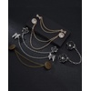 image:image6 Pcs Antique Sweater Shawl Clip Chain Renaissance Style Rose Bowknot Brooch Flowers Wings Heart Cardigan Pin Gold sliver For Woman MenB6PcsButterfly