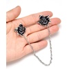 image:image6 Pcs Antique Sweater Shawl Clip Chain Renaissance Style Rose Bowknot Brooch Flowers Wings Heart Cardigan Pin Gold sliver For Woman MenC6PcsWing