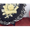 image:imageAlilang Vintage Inspired Antique Reproduct Rose Pink Crystal Flower Cameo Pin BroochBlack