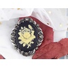 image:imageAlilang Vintage Inspired Antique Reproduct Rose Pink Crystal Flower Cameo Pin BroochBlack