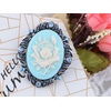 image:imageAlilang Vintage Inspired Antique Reproduct Rose Pink Crystal Flower Cameo Pin BroochBlue
