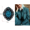 image:imageAlilang Vintage Inspired Antique Reproduct Rose Pink Crystal Flower Cameo Pin BroochBlue Green