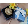 image:imageAlilang Vintage Inspired Antique Reproduct Rose Pink Crystal Flower Cameo Pin BroochGold
