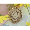 image:imageAlilang Vintage Inspired Antique Reproduct Rose Pink Crystal Flower Cameo Pin BroochGold