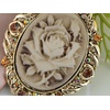 image:imageAlilang Vintage Inspired Antique Reproduct Rose Pink Crystal Flower Cameo Pin BroochGold