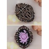image:imageAlilang Vintage Inspired Antique Reproduct Rose Pink Crystal Flower Cameo Pin BroochPurple