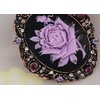 image:imageAlilang Vintage Inspired Antique Reproduct Rose Pink Crystal Flower Cameo Pin BroochPurple
